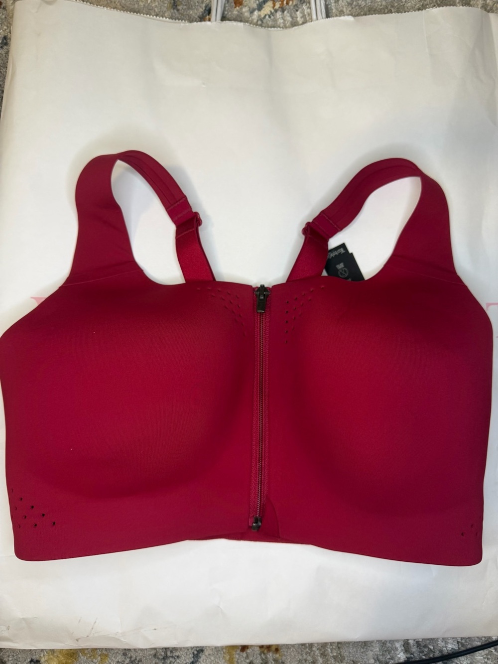 Victoria’s Secret VSX High Support Front Zip Sports Bra 34DD Red NWT